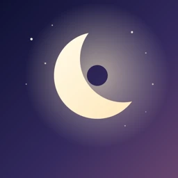 Driftwink app icon, a crescent moon in a dusk sky